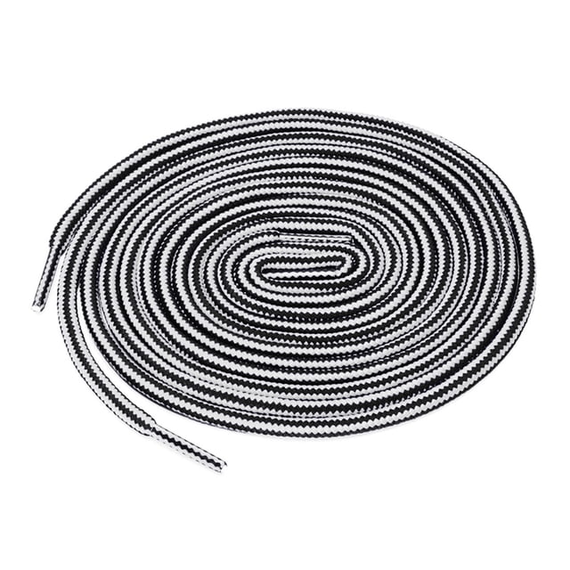 INSPIRE CHIC Unisex Round Rope Dual Colored Striped 1/5 Thick Boot Shoelace 120cm / 47.24" White Black
