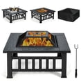 thumbnail image 1 of Gymax Foyer Extérieur Carré 3 en 1 de 32 Pieds' avec Gril BBQ, Housse de Pluie pour le Camping, 1 of 10