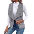 thumbnail image 2 of Gilet Sans Manches Décontracté Simple en Peluche pour Femmes Automne et Hiver, Cardigan Gris TG, 2 of 10