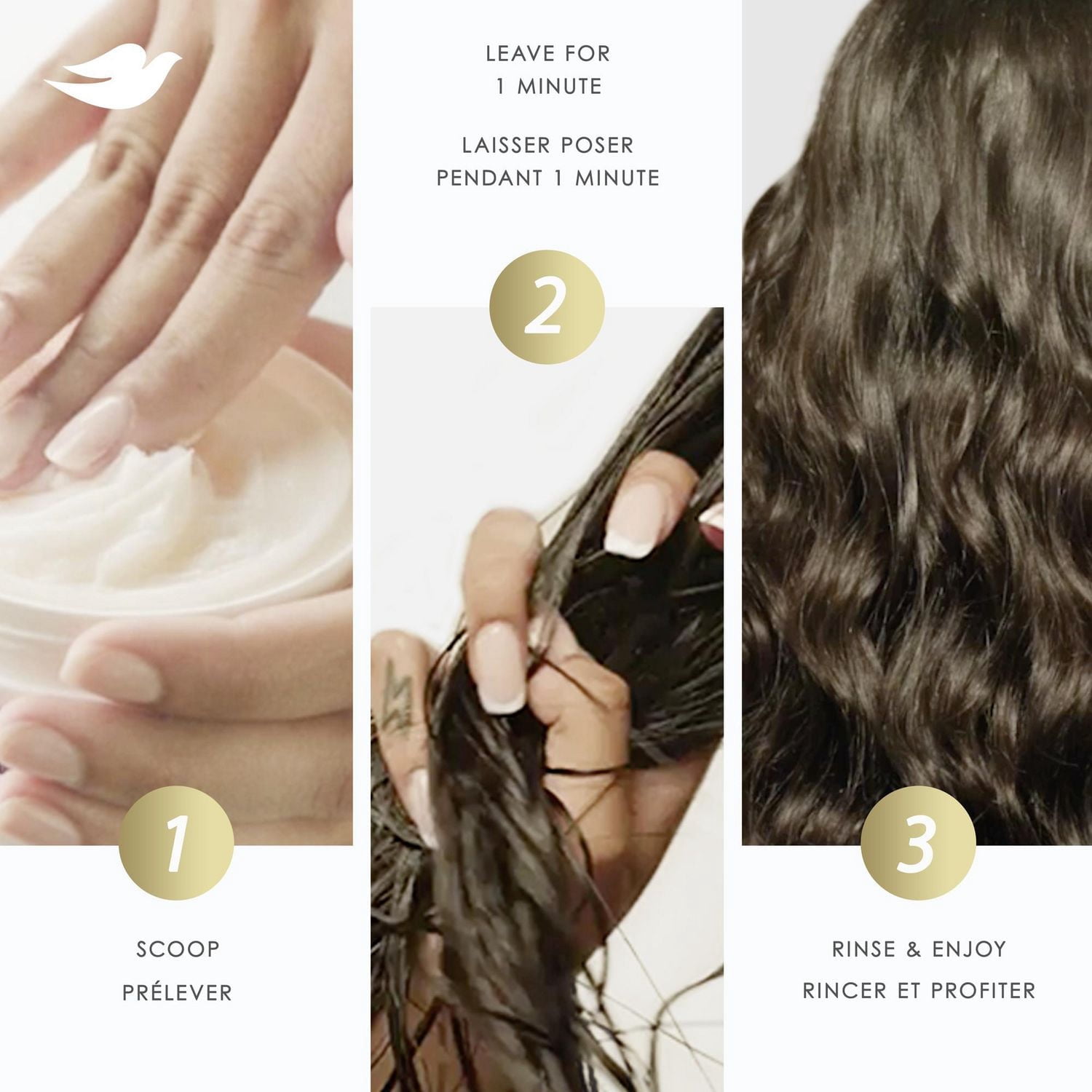 Dove Masque Sérum 10-en-1 Liaisons Fortes pour Cheveux Traités Chimiquement, 260 g