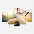 thumbnail image 2 of Huge Yacht Sailing Against Sunset - Pier Canvas Art Print, 2 of 3