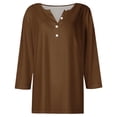 thumbnail image 4 of RXIRUCGD Hauts à Boutons Décontractés Unis pour Femmes, Marron, Taille : m, 4 of 5