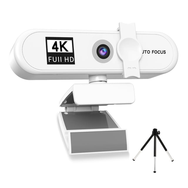 pitrice Caméra Web pour Ordinateur à Mise au Point Automatique HD USB en Ligne Caméra PC Réglable avec Microphone Filaire de Remplacement Caméra Web Externe Caméscope Blanc 4K