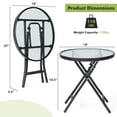 thumbnail image 4 of Costway Table d'Appoint Rond Pliant en Verre pour Patio, Table Bistro Café, Support pour Plante, 4 of 9