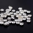 thumbnail image 2 of Wweixi 100 pcs Beautiful Bead 9.5mm Flower High quality Bead Caps for Jewelry Making lver, 2 of 3