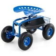 thumbnail image 1 of Gymax Cart Wagon Rolling Work Seat w/ Tool Tray Basket Planting Patio Blue, 1 of 9