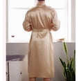 thumbnail image 4 of Men Solid Casual Long Sleeves Lace-up Home Pocket Long Pajama Robe, 4 of 8