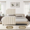 thumbnail image 3 of GloryStar Bed Frame with 50.2" Tall Headboard, Velvet Upholstered Bed Frame with Vertical Channel Tufted Headboard & Footboard, Nailhead Trim, No Box Spring Needed, 3 of 9