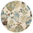 thumbnail image 1 of HomeRoots 350156 Tapis Rond en Laine Ivoire et Bleu 7 Pi. 6 Po., 1 of 1