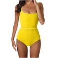 thumbnail image 1 of LSLJS Maillots de Bain une-Pièce pour Femmes à Dos à Lanières, Couleur Unie, avec Ceinture, Bikini Robe de Bain, Maillots de Bain une-Pièce pour Femmes, 1 of 6
