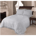 thumbnail image 1 of Beatrice Home Fashions Medallion Chenille Bedspread Full Gray Bedding, 1 of 4