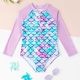 thumbnail image 2 of Kids Girls Rash Guard Bathing Suits Cartoon Sun Protection Long Sleeve Kids Swimsuit 6-7 Years Girls Clothing, 2 of 6