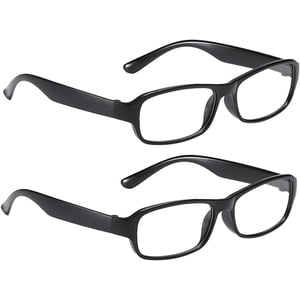 2 Packs Lecteurs de lunettes de lecture 2 Pairs Classic Everyday Use Readers Square Reading Glaces Lunettes de vue Cadre rectangulaire Arme de printemps Charnières Spectacles résistants aux rayures pour hommes femmes +450