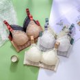 thumbnail image 4 of B91xZ Adjustable Strap Triangle Bra Plus Size Pure Comfort Seamless Bralette,Gray 34C, 4 of 5