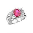 thumbnail image 3 of RYLOS Rings for Women Sterling Silver Ring Classic 9X7MM Oval Gemstone & Diamonds July Ruby Jewelry Size 5, 3 of 7