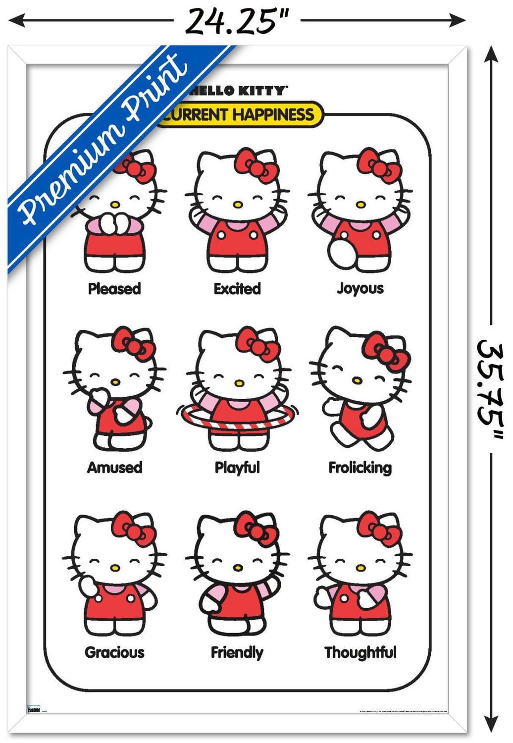 Hello Kitty - Current Happiness Wall Poster, 22.375" x 34"