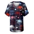 thumbnail image 5 of Débardeurs d'Été Grande Taille pour Femmes Col Ras du Cou T-Shirts Imprimés Manches Courtes T-Shirt Blouse Hauts Amples T-Shirt Col en V Femmes en Liquidation, 5 of 5