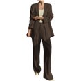thumbnail image 1 of Timegard 2 Piece Suits Set for Women Button V Neck Open Front Jackets Business Office Wide Leg Pant Blazer Outfits, 1 of 6