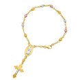 thumbnail image 1 of 14K Yellow Gold Link Mary And Jesus Bead Bracelet, 7", 1 of 1
