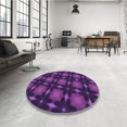 thumbnail image 4 of Ahgly Tapis Rond Lavable en Machine Intérieur Transitionnel Orchidée Foncée Violet, 4 Pieds Rond, 4 of 7