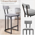 thumbnail image 4 of Bar Stools Set of 4, Counter Height Bar Stools, Curved Back with Metal Frame Island Chairs with Upholstered Modern Tall Barstools Counter Stools for Kitchen Dining Room (Gray), 4 of 8