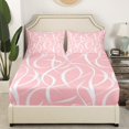 thumbnail image 3 of Erosebridal Stripes Sheet Set Twin, Pink Abstract Bedding Sets Twin Size, Geometric Decor, 3pcs, 3 of 7