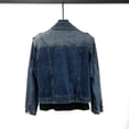 thumbnail image 5 of WRKEKC Men's Slim Fit Denim Work Jacket Solid Color with Button Pockets, Fashion Casual Coat for Urban Utility Style Blue XL, 5 of 5