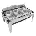 thumbnail image 1 of Stainless Steel Buffet Chafer, 9L Food Warmer with Transparent Glass Lid, Easy to Clean, Rectangular Chafers and Buffet Warmer, 9L Capacity for Hotels,, 1 of 8