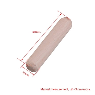 BQLZR 1000x DIY Eucalyptus Dowel Grooved Wood Pin Rod 3cm