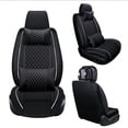 thumbnail image 3 of Maidao Car Seat Cover Full Set for Lexus for RX/Harrier 1999-Present 5 Seats Faux Leather Waterproof Compatible Airbag Fit For Split Back Seat Cushion with Pillow and Headrest Black and White, 3 of 7