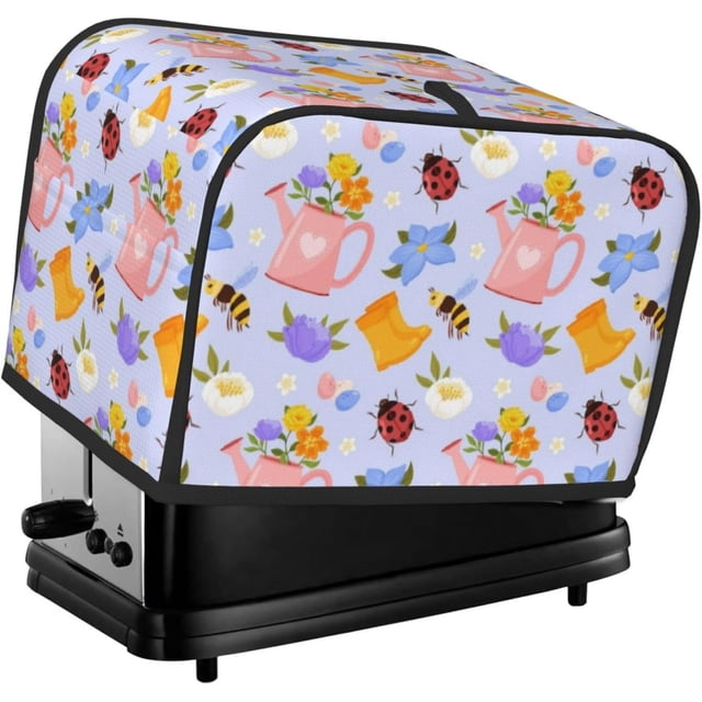 Toaster Cover 2 Slice Honeybee Dustproof Bread Maker Cover Fingerprint Bakeware Protection Wide Slot Toaster Bag Reusable Kitchen Small Appliance Cover TC278