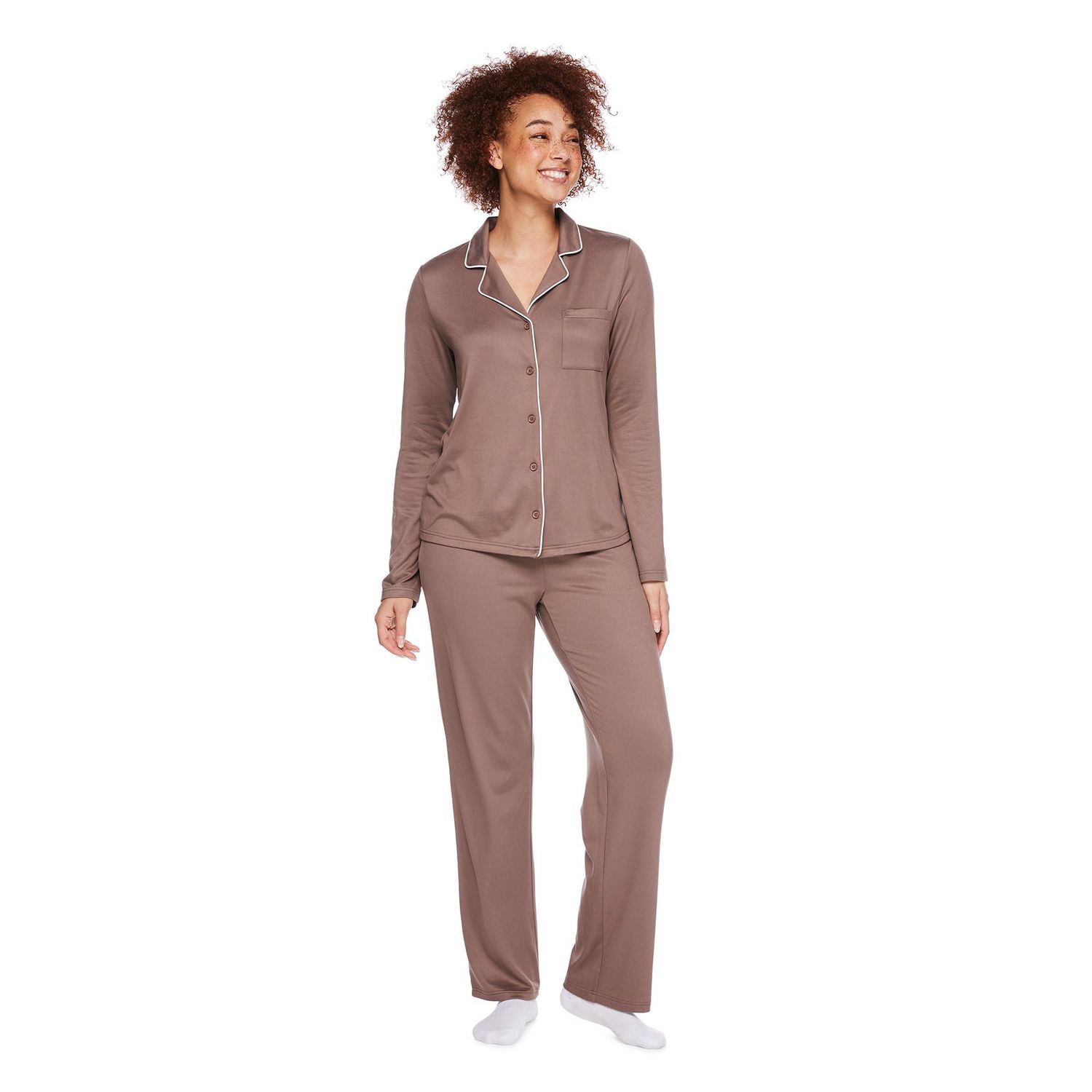 George Women's Notch Collar Pajama 2-Piece Set