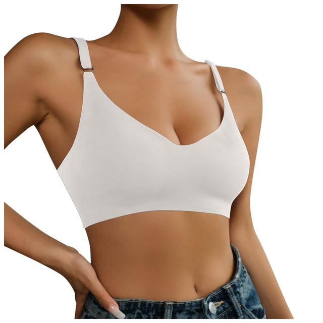 Kcodviy Seamless Girls' Bra Beautiful Bras for Plus Size Women Back Gathers Comfortable Ladies No Wire Bra without Rims