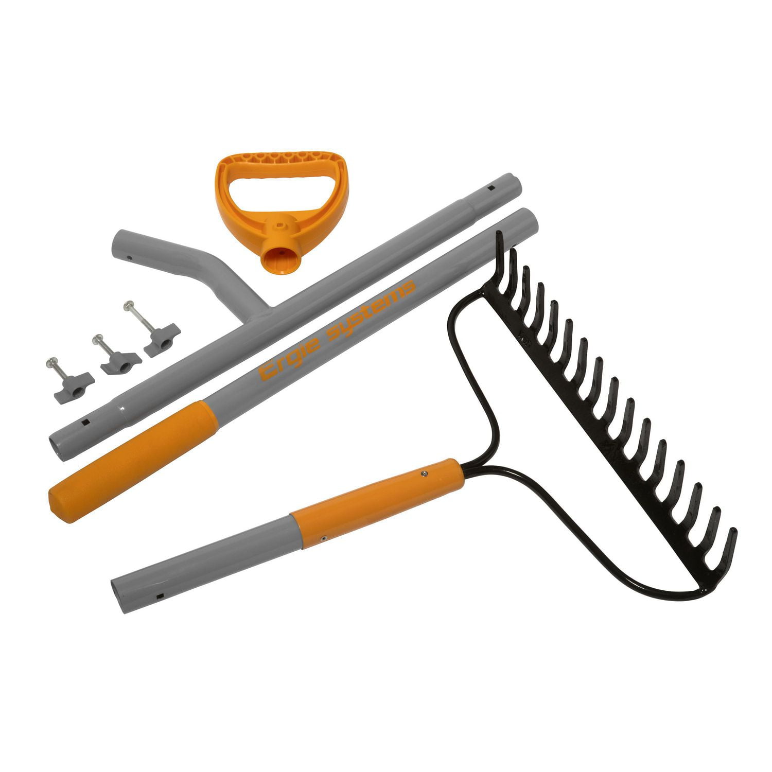 ErgieShovel 16-Tine Strain Reducing Steel Bow Rake with 54-Inch Steel Shaft