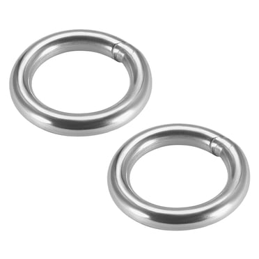 Unique Bargains Welded O Ring, 50 x 8mm Strapping Round Rings Stainless Steel 2pcs