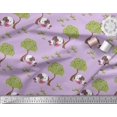 thumbnail image 3 of Soimoi Velvet Fabric Tree & Dog Kids Print Fabric by The Yard 58 Inch Wide, 3 of 3