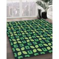 thumbnail image 3 of Ahgly Company Tapis d'Intérieur Rectangulaire Transitionnel Vert Sarcelle Profond Lavable à la Machine, 8 Pieds x 10 Pieds, 3 of 7