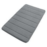 Striped Quilted Bathroom Rugs Mat, EDHITNR Extra Soft Absorbent Velvet Floor Mat, Non-Slip Quick Dry Machine Washable Bath Mats for Bathroom Floor Tub Shower