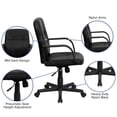 thumbnail image 2 of Mid-Back Black Glove Vinyl Executive Swivel Chair with Arms, 2 of 9