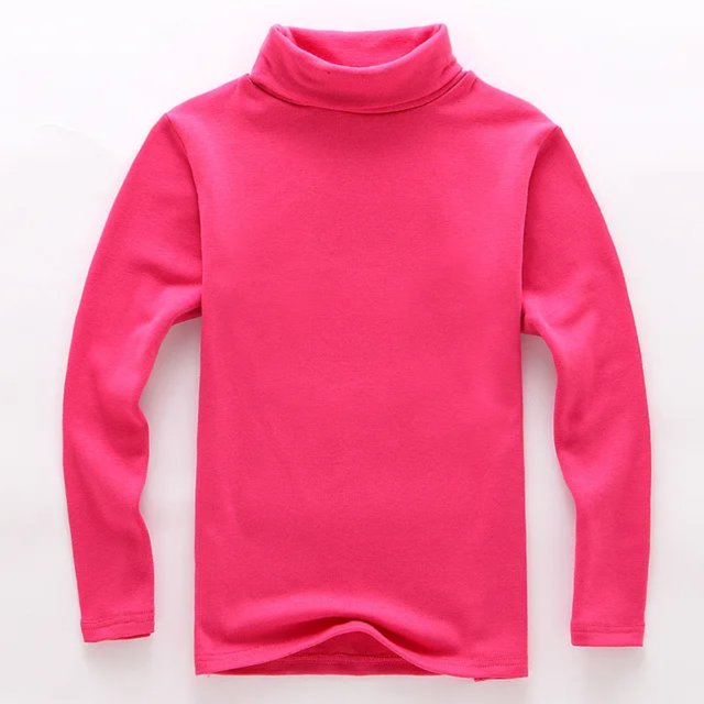 LNGOOR Nouveau 2021 Automne Hiver Garçons Filles Mode T-shirt Uni Manches Longues Col Rond Chaud Décontracté