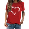 thumbnail image 1 of T-Shirts de la Saint-Valentin pour Femmes, T-Shirts Graphiques Cœur d'Amour, T-Shirts Graphiques Mignons pour Adolescentes, T-Shirts Décontractés Imprimés pour la Saint-Valentin, T-Shirt Col Rond Imprimé, Chandail pour Femmes, 1 of 8