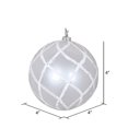 thumbnail image 3 of Vickerman MT198011D 4 in. White Candy Glitter Net Ornament - 3 per Bag, 3 of 3