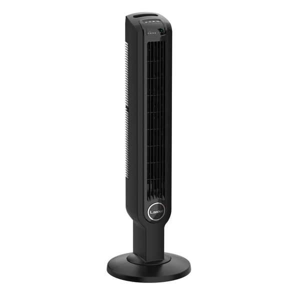Lasko Ventilateur Tour Oscillant de 36 Pouces à 4 Vitesses avec Minuterie et Télécommande, Noir