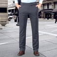 thumbnail image 1 of Pisexur Pantalon Habillé pour Homme Pantalon Chino Extensible Performance Ultime avec Taille Extensible, Pantalon pour Homme Résistant aux Plis Gris Foncé,40, 1 of 5