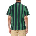 thumbnail image 3 of INSPIRE CHIC Men's Striped Short Sleeves Shirts Button Down Print Hawaiian Shirt S Green Navy, 3 of 6
