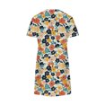 thumbnail image 4 of Ovzne Robes d'Été pour Femmes Robe Mode Robes pour Femmes Été Décontractée Col Rond Manches Courtes Robe Imprimée Grande Taille Robe Maxi Manches Courtes Imprimée Liquidation, 4 of 5