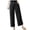 Black, variant on HOWPAY Womens Linen Pants Solid Color Casual Loose Fit Wide Leg High Waist Elastic Palazzo Trousers with Pockets Summer Beach Lounge Pant Black M