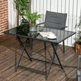 thumbnail image 2 of Outsunny Table à Manger d'Extérieur Pliable avec Trou pour Parasol, Noir, 2 of 10