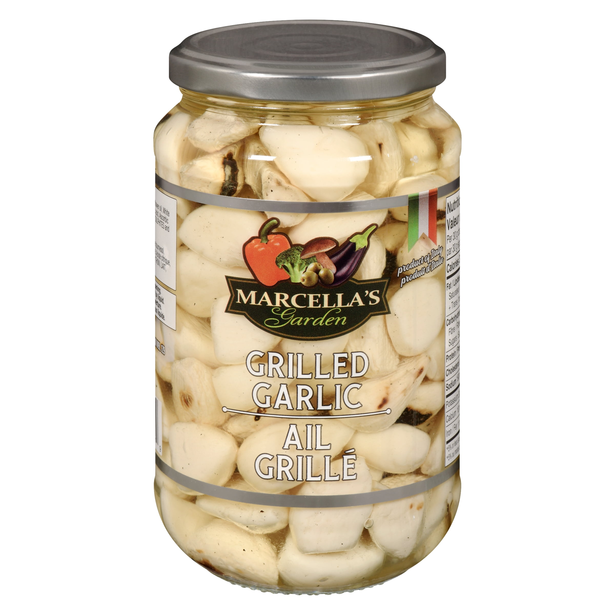 Marcella's Garden Grilled Whole Garlic Cloves in Glass Jar Ready-to-Eat