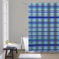thumbnail image 2 of ITY International - Polyester Shower Curtain, 71" x 71", Blue Stripes, 2 of 2